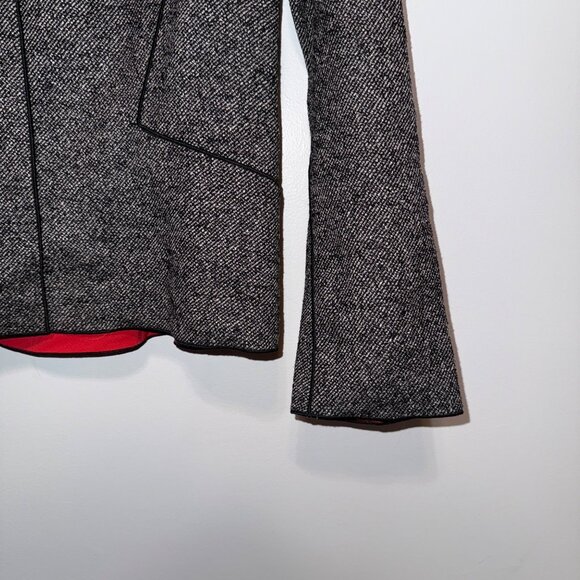 Lafayette 148 New York Womens Wool Blend Blazer Jacket Red & Black Size 8 - Picture 2 of 8